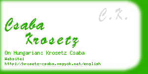 csaba krosetz business card